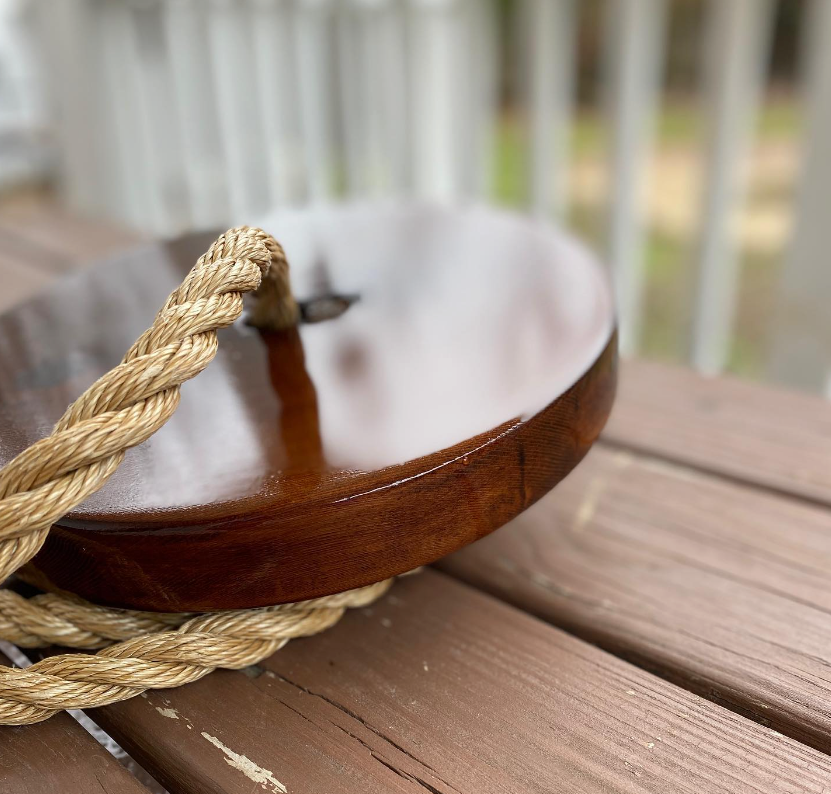 handcrafted wooden swing 