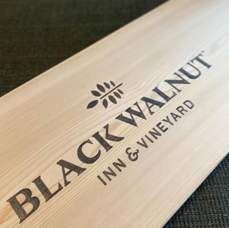Wooden swings with custom business logo