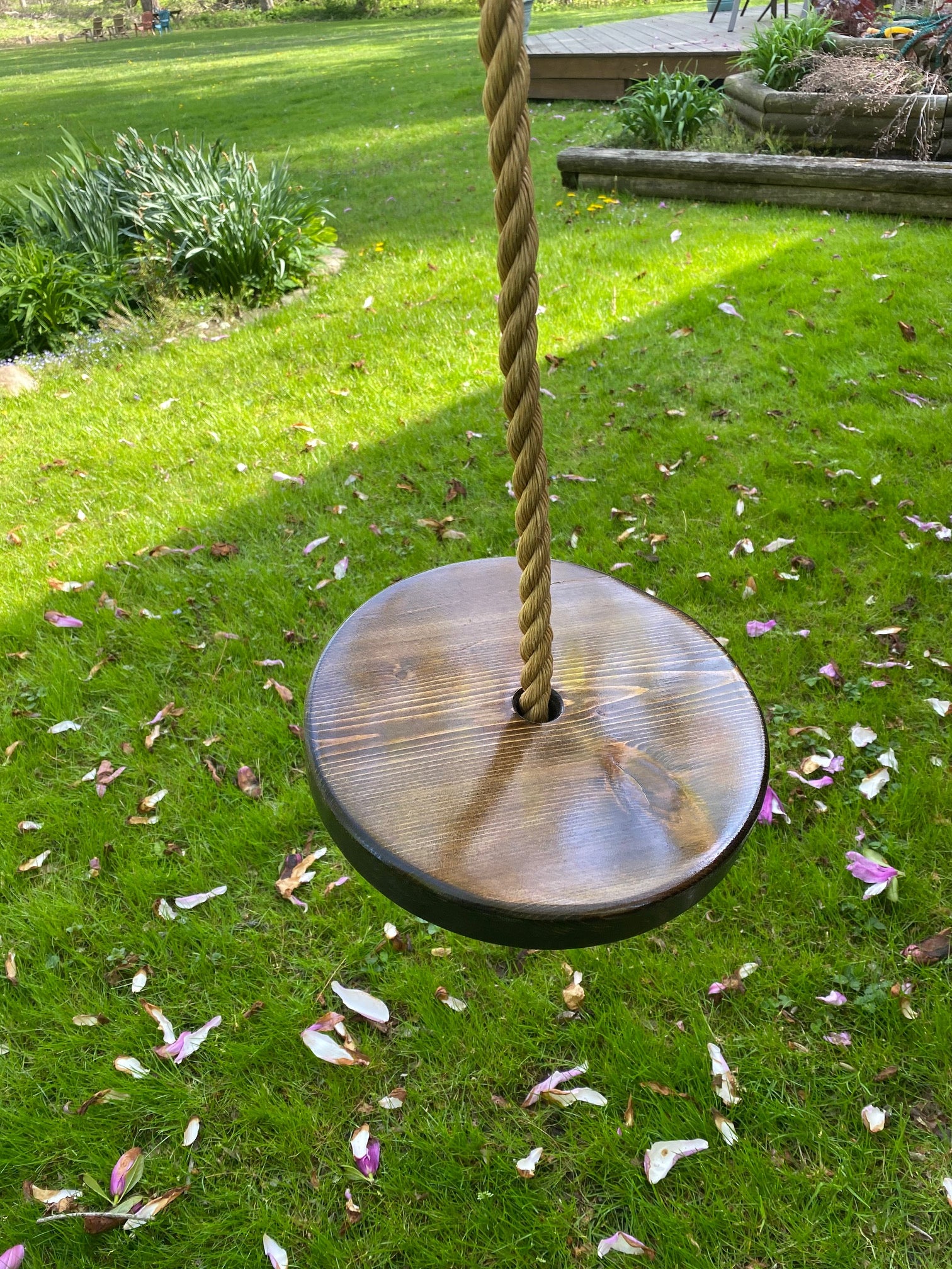 Customized or Blank Round Wooden Rope Swing – Burnt Timber Swings