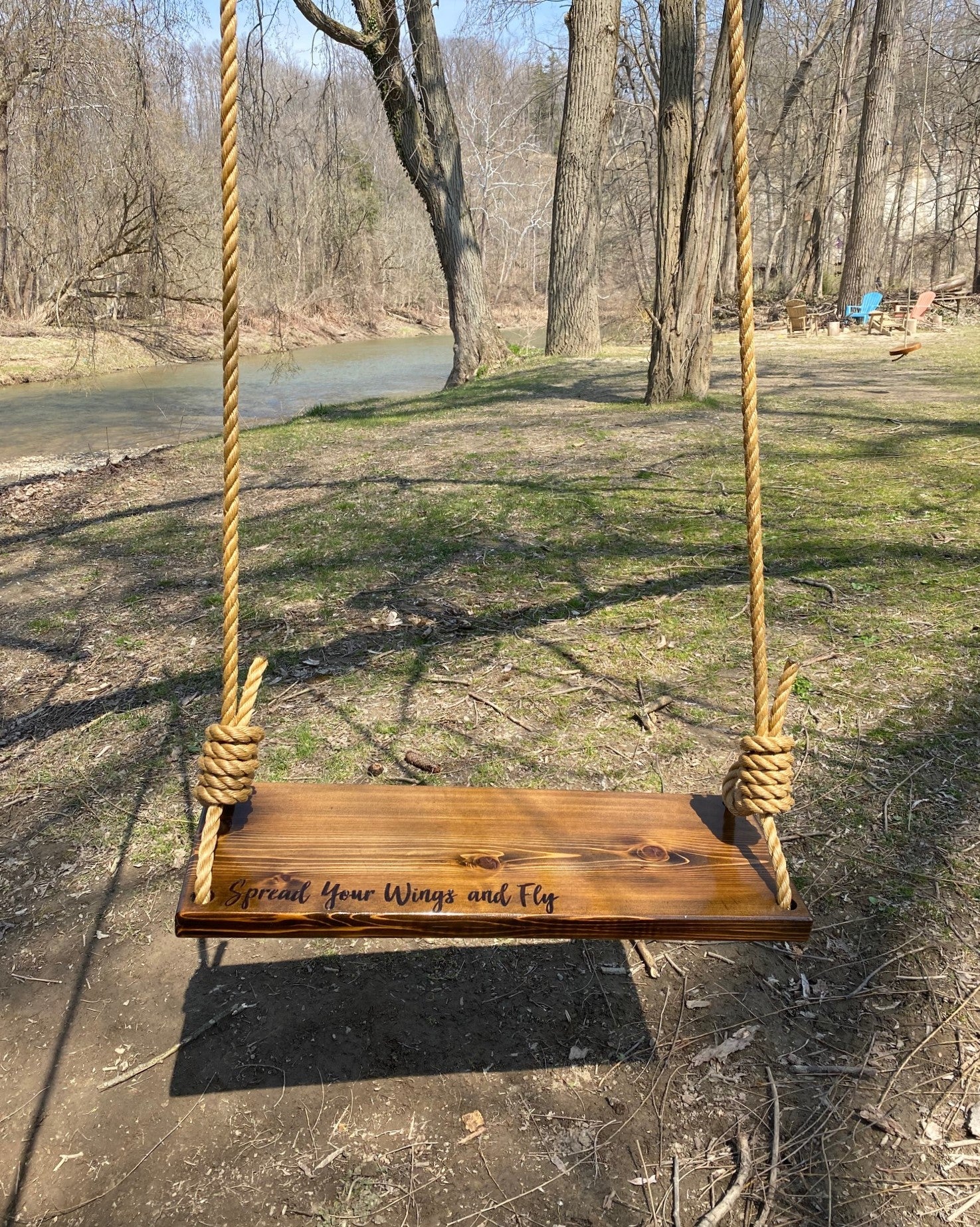 Spread Your Wings and Fly Wooden Rope Swing